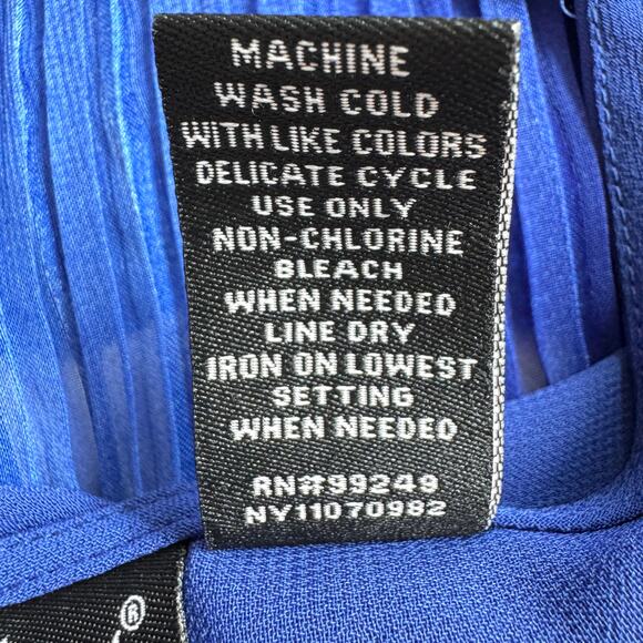 Maggie Barnes Womens Pleated Blouse Tank Set Size 5X Flowy Sheer Classic Blue - Picture 6 of 7